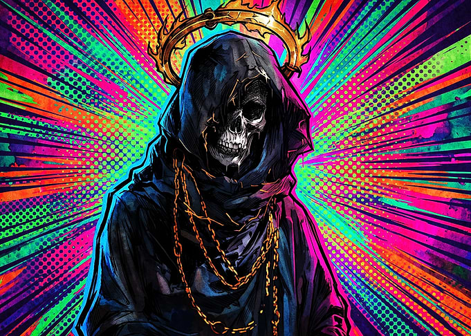 Grim Reaper Pop Art Portrait