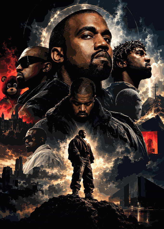 Kanye West Artistic Collage Poster