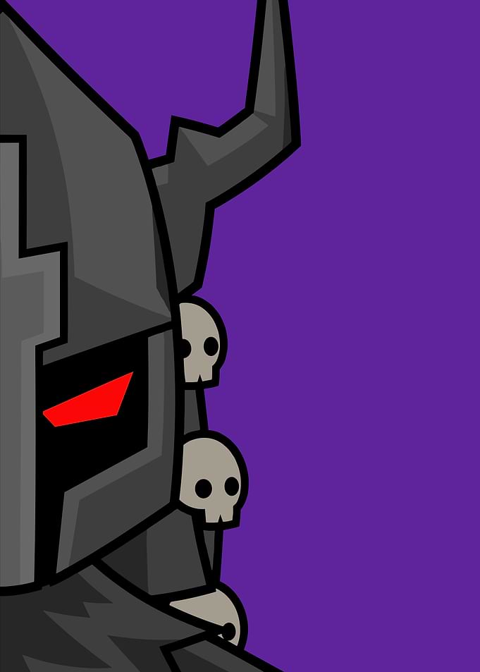 Dark Knight with Skulls Illustration