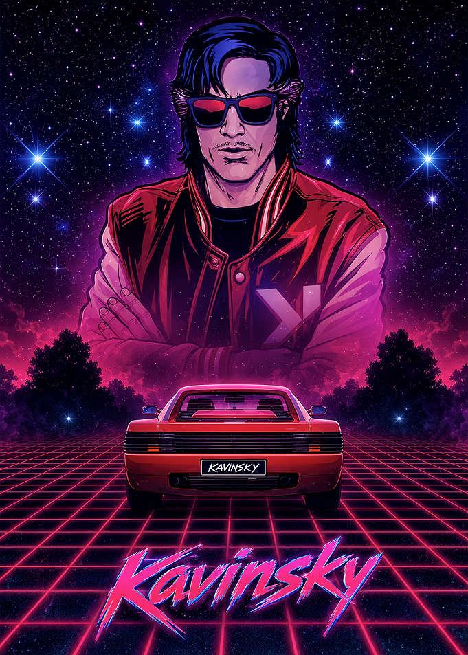 Kavinsky Synthwave Retro Poster