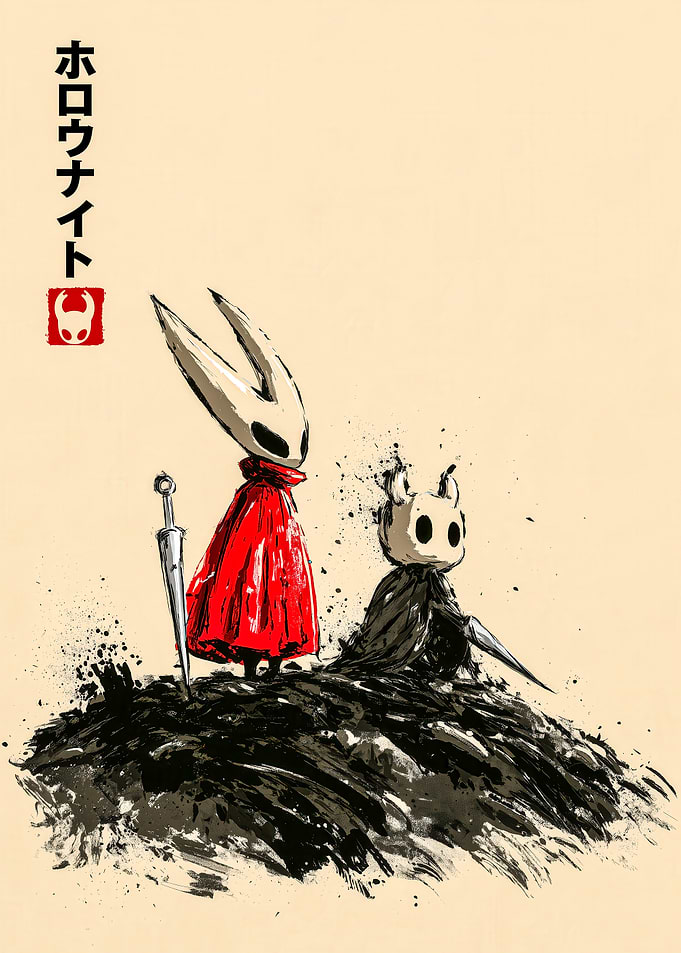 Hollow Knight Ink Style Illustration