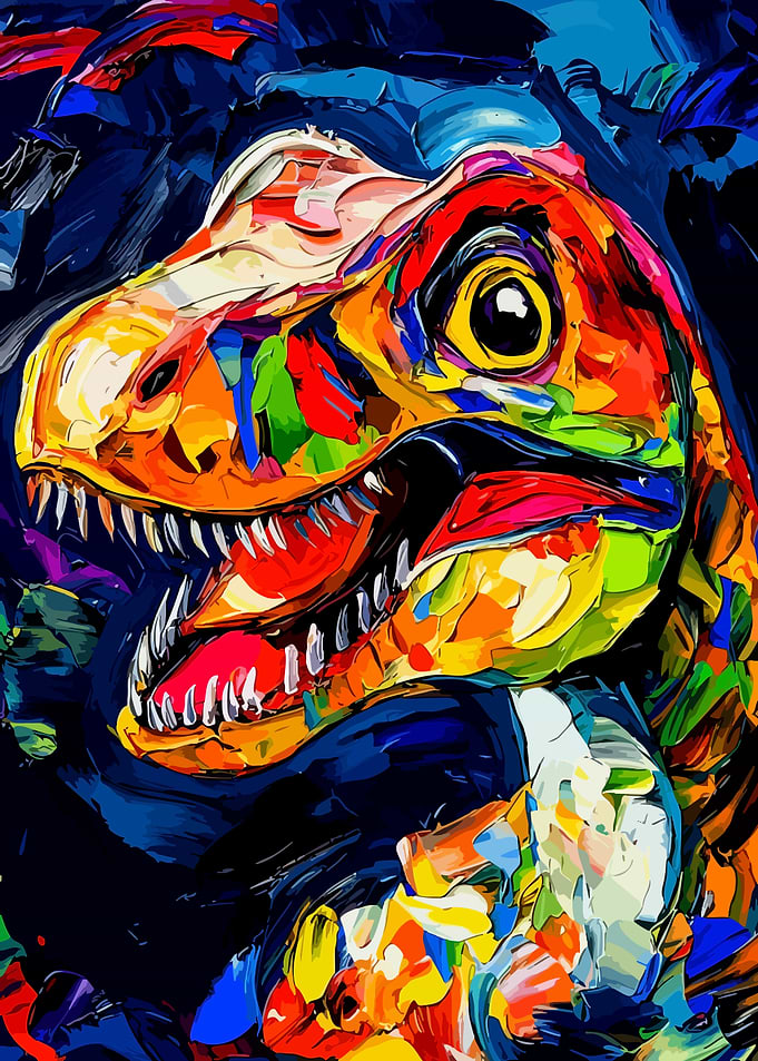 Colorful Abstract T-Rex Portrait
