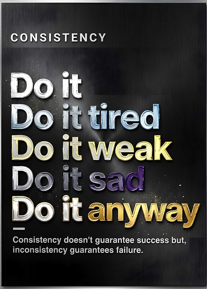 Consistency Motivational Wall Art