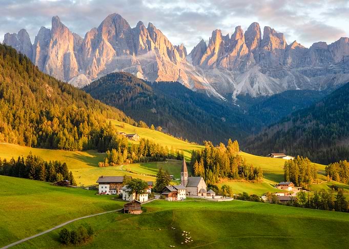 Santa Maddalena Village in Dolomites