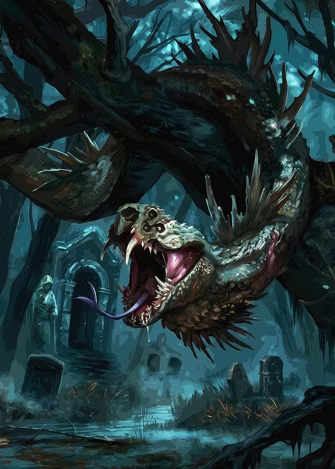 Spiked Serpent in Haunted Graveyard
