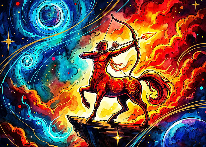 Sagittarius Zodiac Cosmic Art Poste