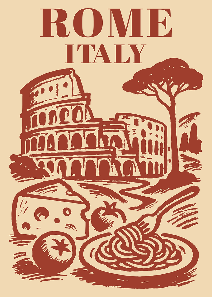 Vintage Rome Italy Travel Poster