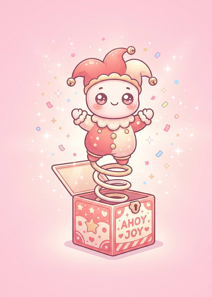 Cute Kawaii Jack-in-the-Box Illustration