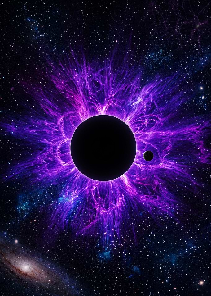 Purple Nebula Eclipse with Planets