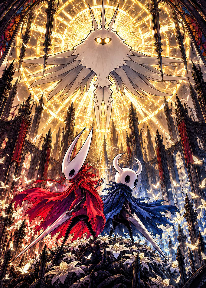 Hollow Knight Radiance Battle Illustration