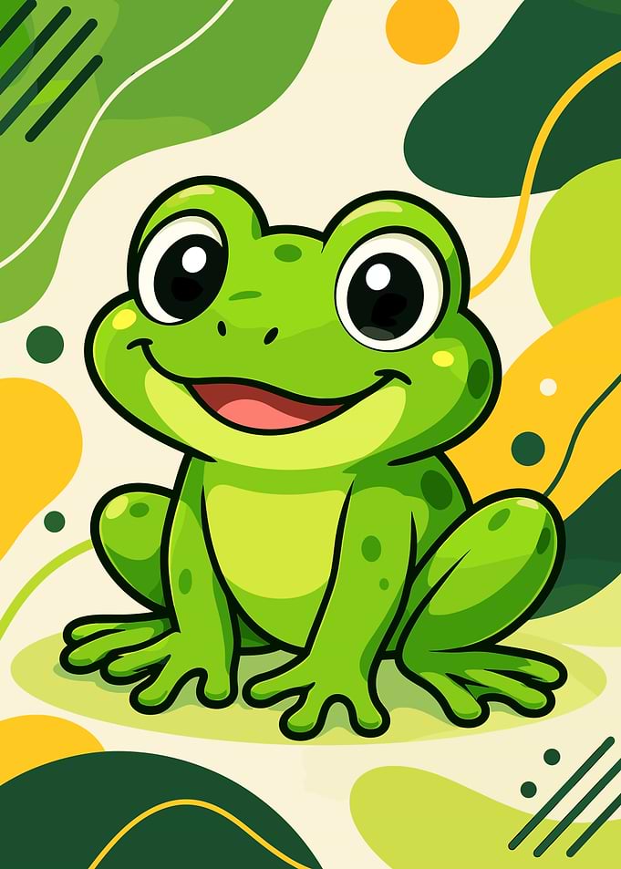 Cute Cartoon Frog Illustration