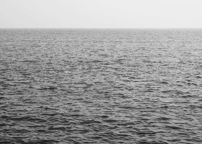 Silent Horizon — Minimalist Black and White Ocean