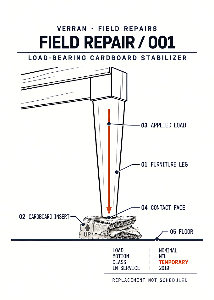 Verran Field Repair Cardboard Stabilizer Diagram
