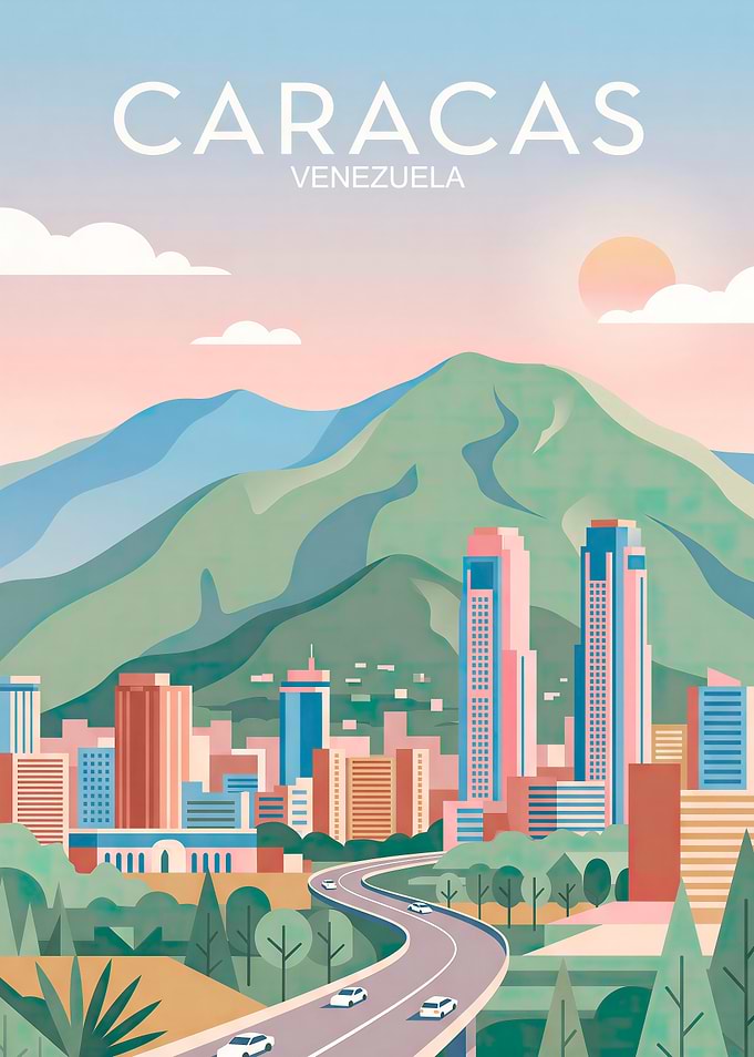 Caracas Venezuela Travel Poster