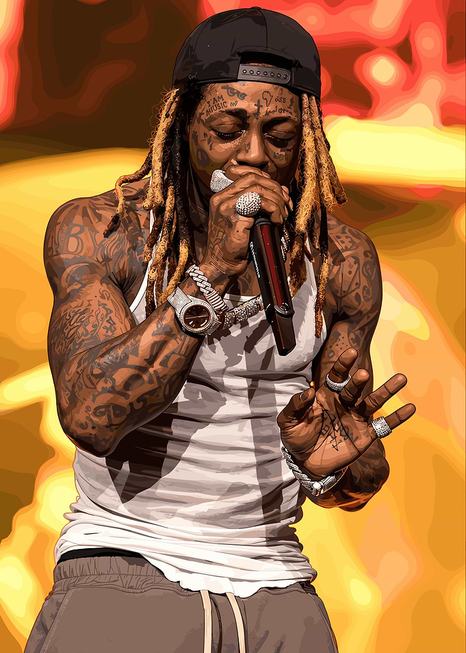 Lil Wayne Performing Live Illustration