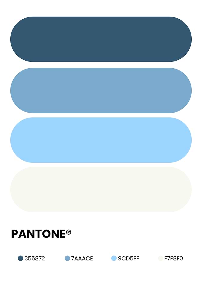 Pantone Blue Color Palette Swatch