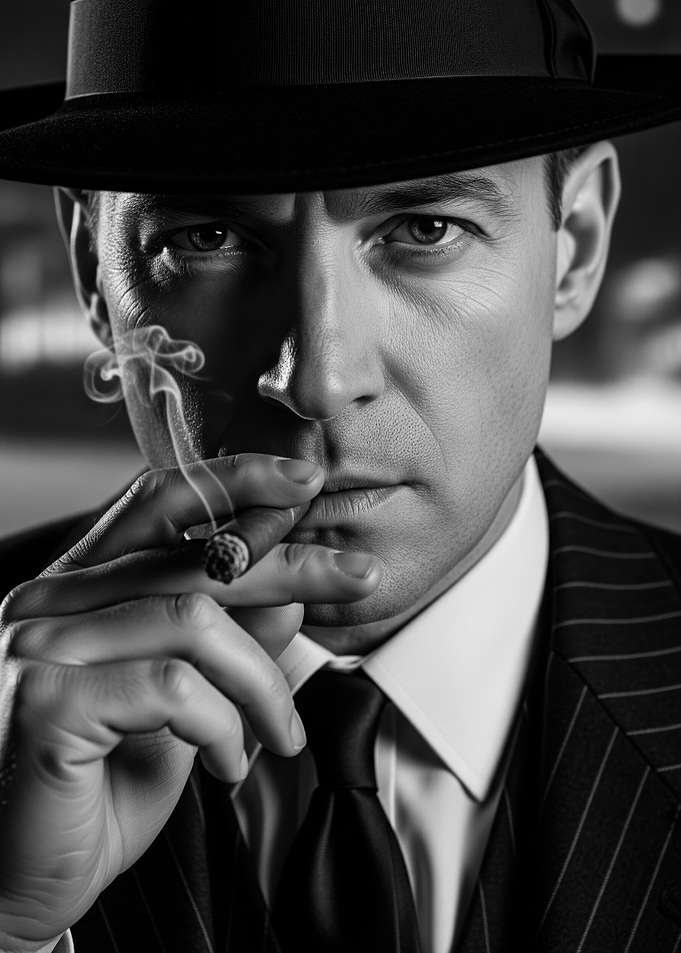 Classic Noir Gangster Portrait