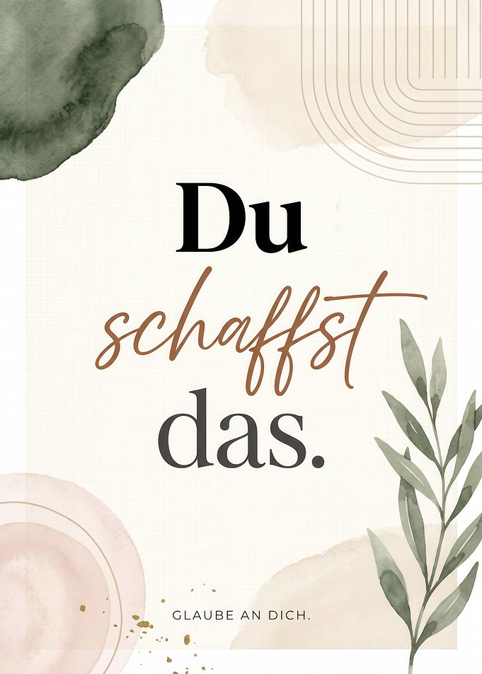 Du schaffst das Inspirational German Quote Wall Art