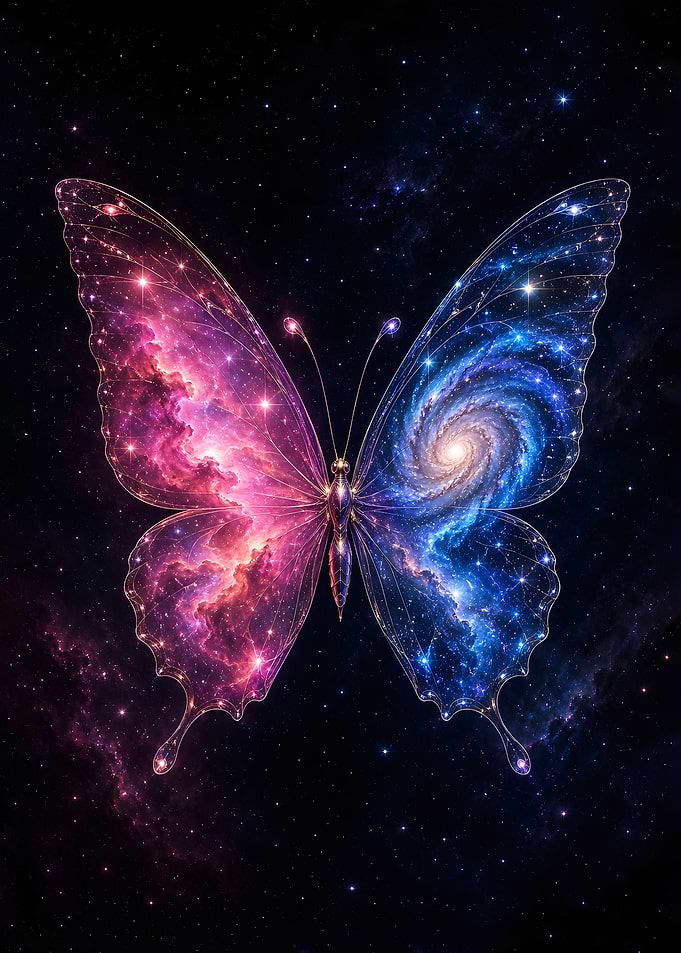 Butterfly Between Two Galaxies
