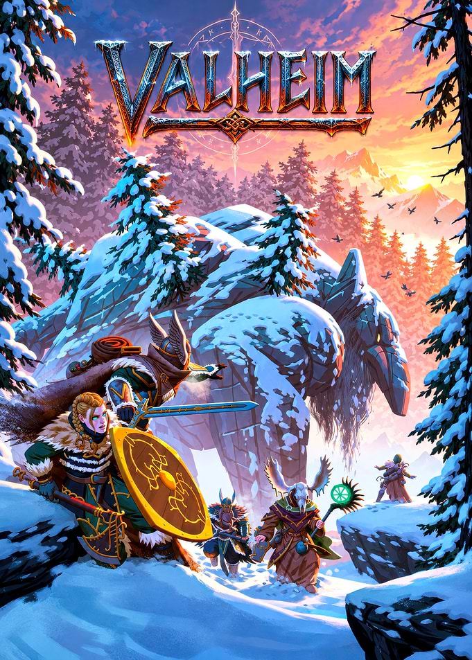 Valheim Viking Adventure Game Poster