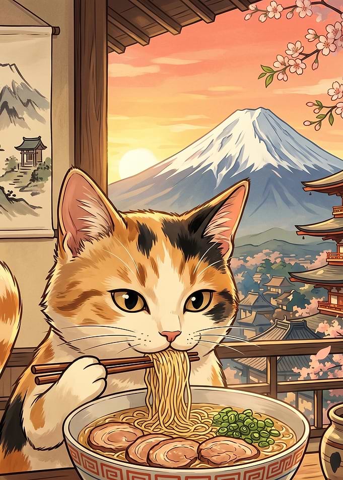 Charming Calico's Noodle Feast