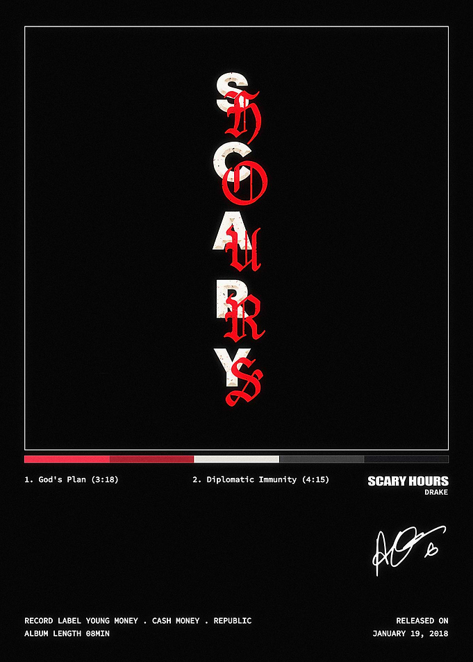 Drake Scary Hours EP Poster