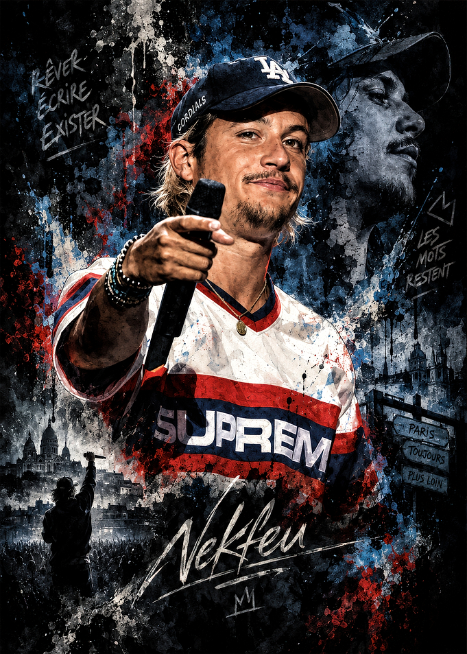 Nekfeu Artistic Portrait Poster