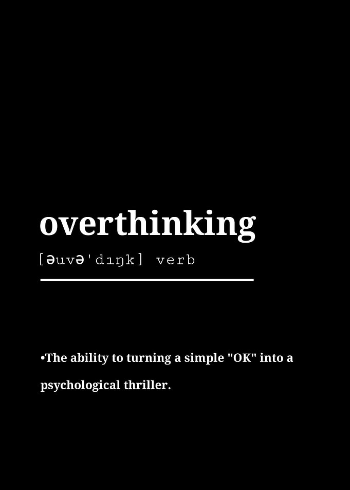 Overthinking Definition Minimalist Poster