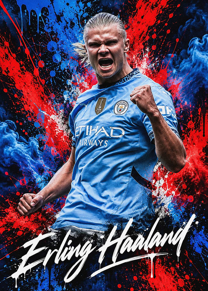 Erling Haaland Manchester City Poster