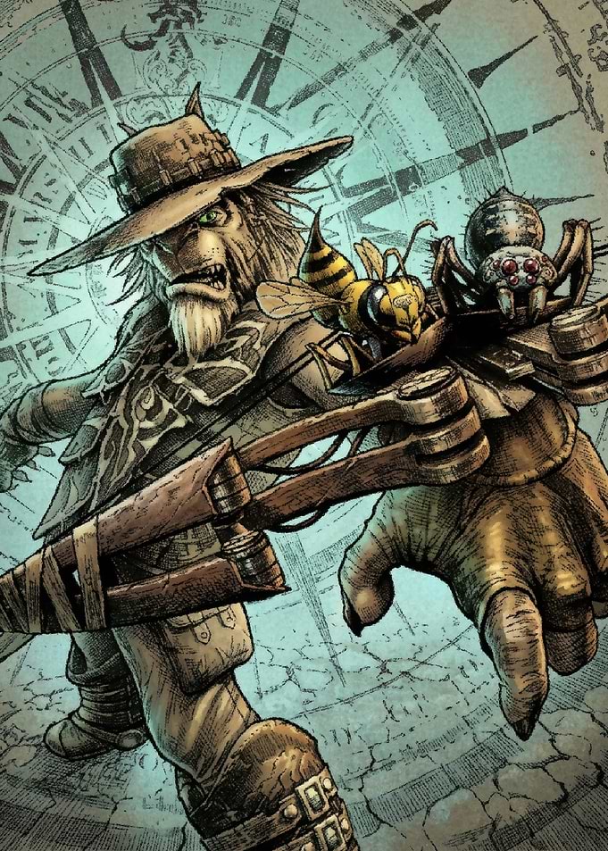 Anthropomorphic Hunter with Insects