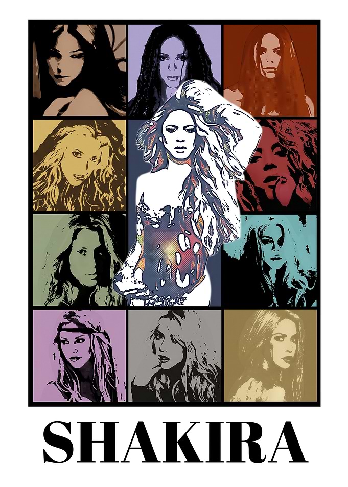 Shakira Pop Art Collage Poster