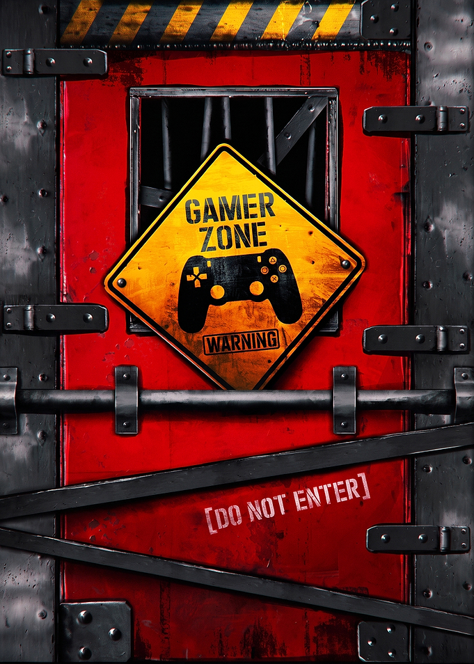 Gamer Zone Warning Door Sign