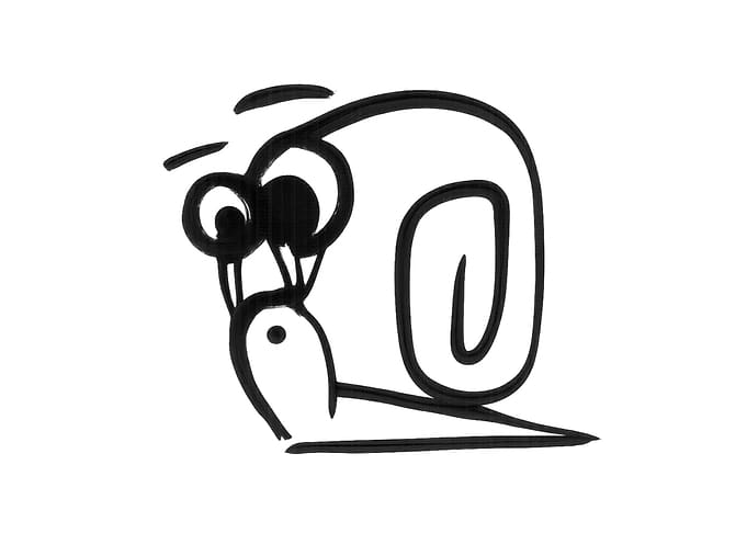 Minimalist Cartoon Snail Line Drawing