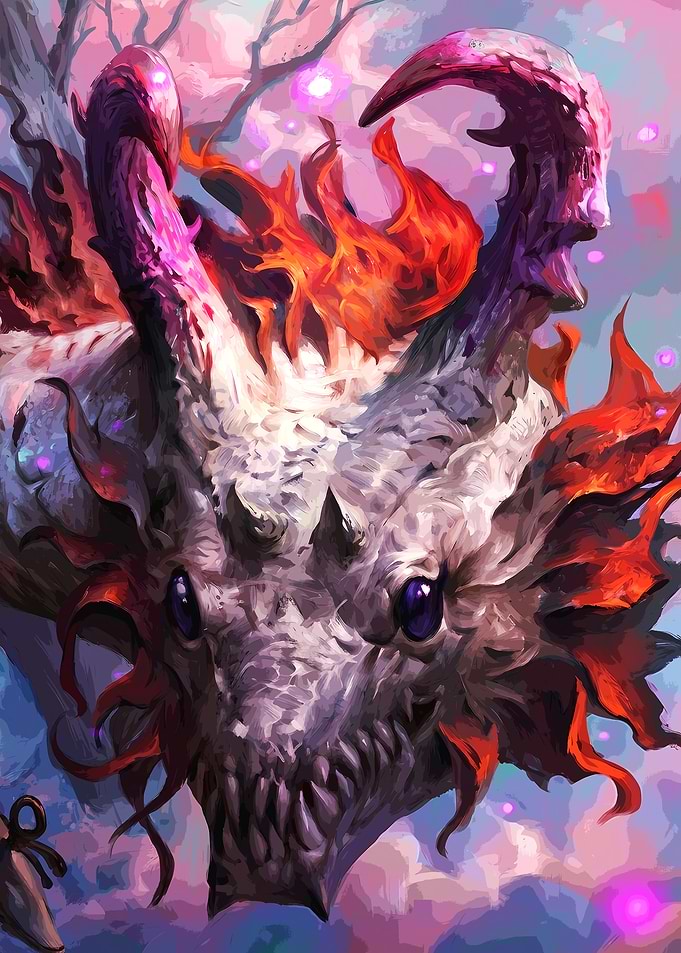 Fiery Fantasy Dragon Portrait