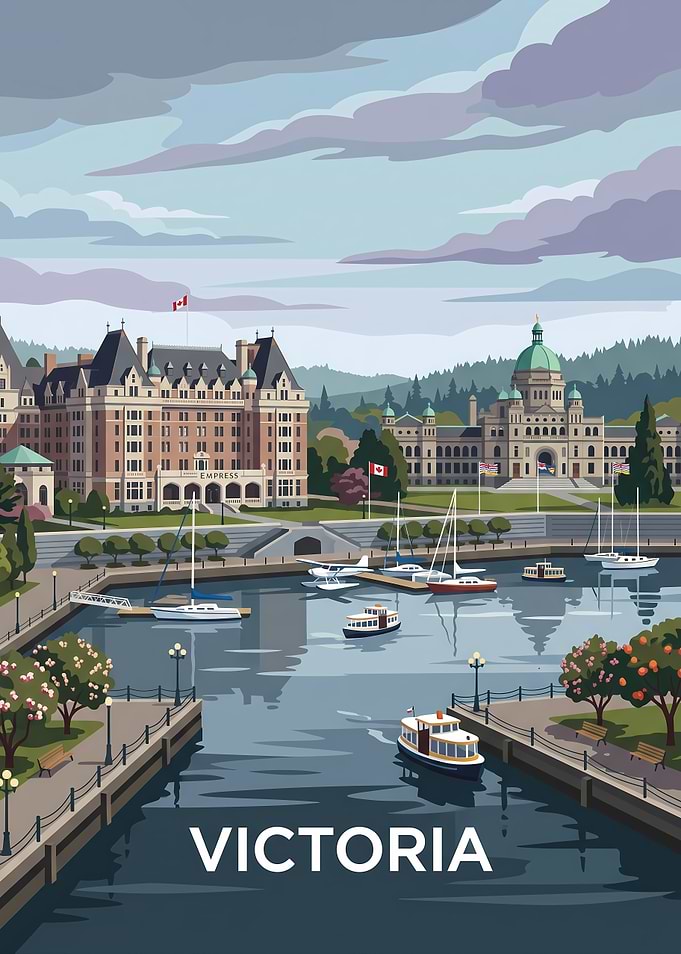 Victoria British Columbia Travel Poster