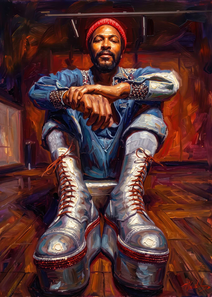 Marvin Gaye Portrait in Platform Boots