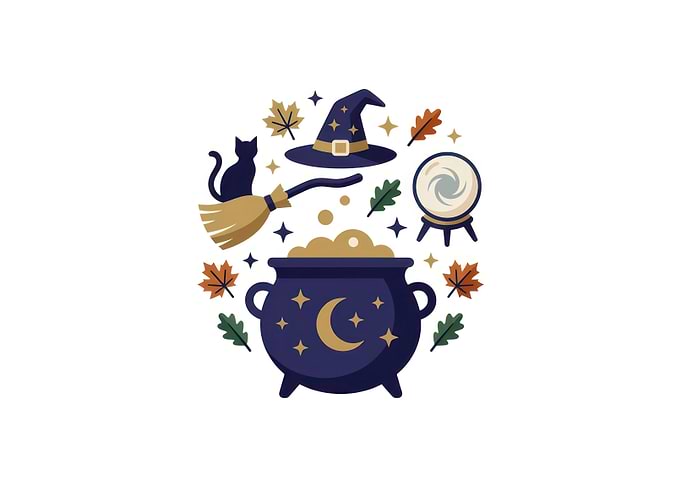 Magical Witchcraft Elements Illustration