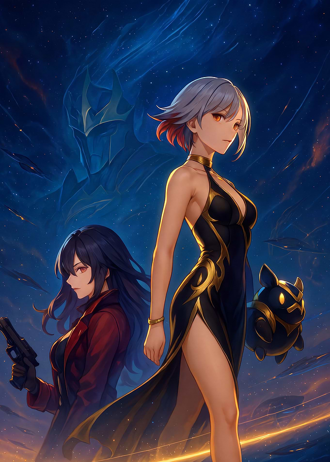 Anime Style Space Fantasy Illustration