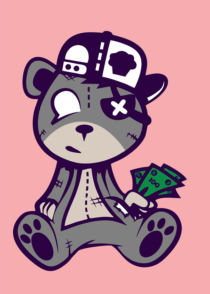 Cool Streetwear Teddy Bear Illustration