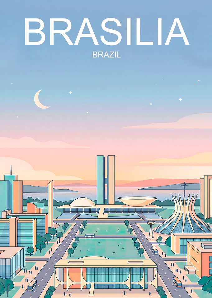 Brasilia Brazil Travel Poster