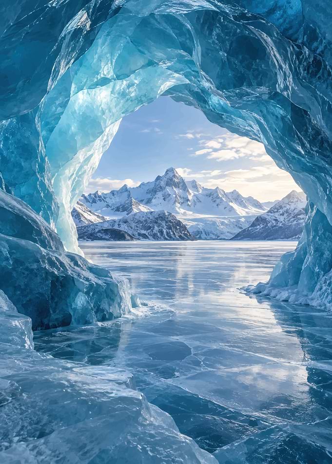 Stunning View Through Ice Cave