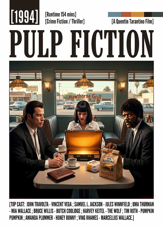 Pulp Fiction Movie Poster Art
