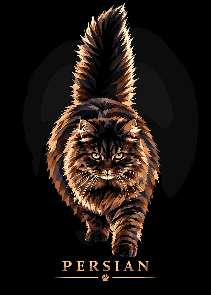 Low Poly Persian Cat Portrait