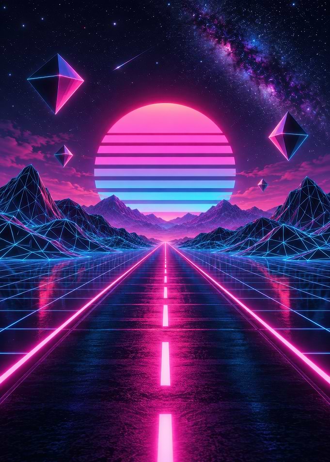Synthwave Retro Future Landscape
