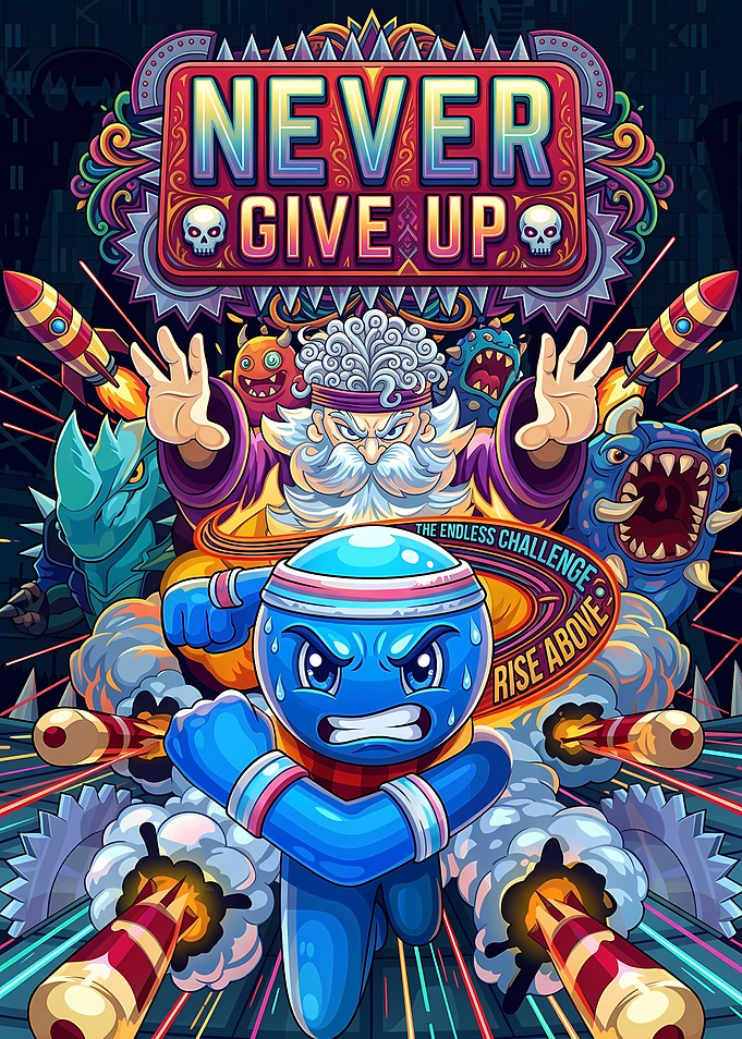 Never Give Up Gaming Poster