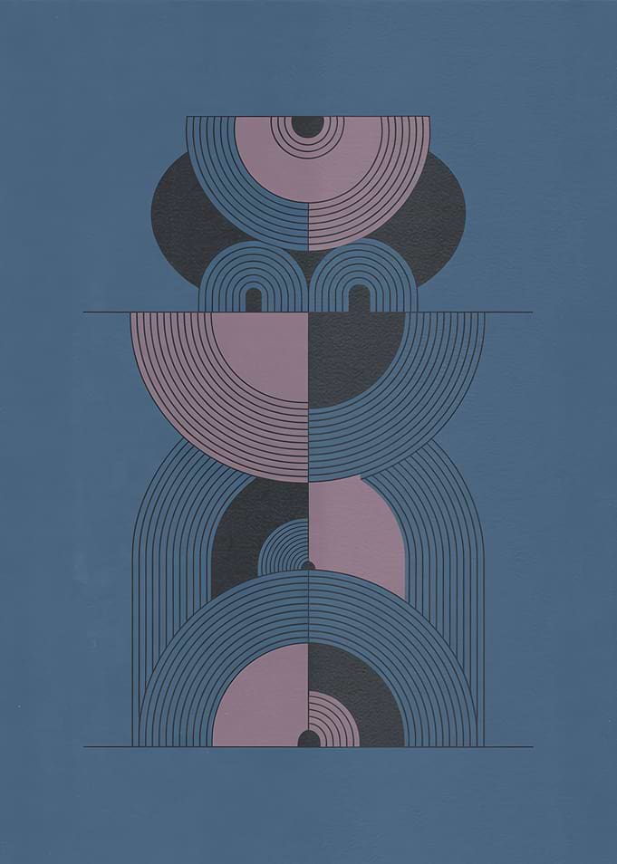 Abstract Geometric Concentric Circle Art