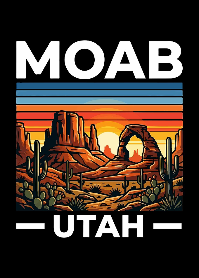 Moab Utah Desert Sunset Graphic