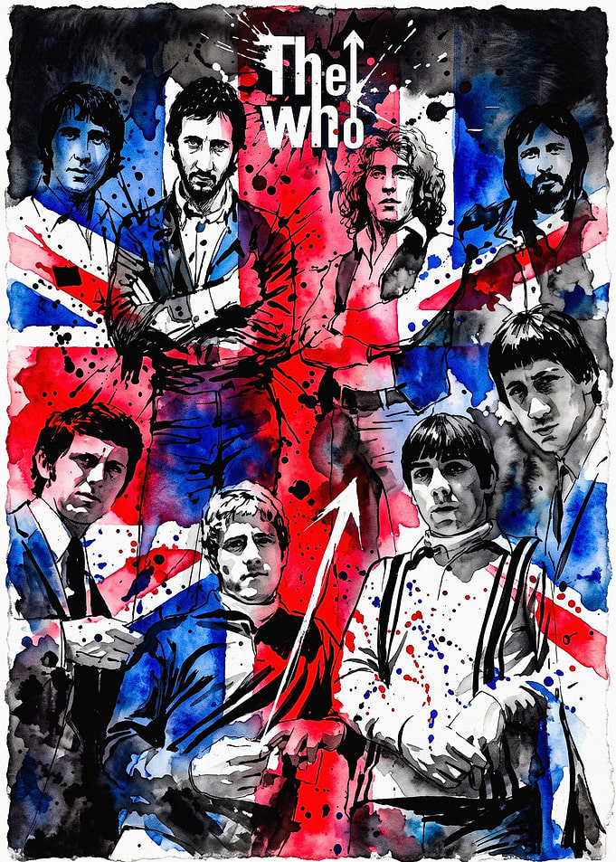 The Who Union Jack Watercolor Poster