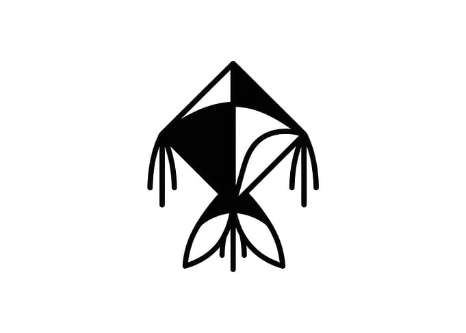 Minimalist Black and White Kite Icon