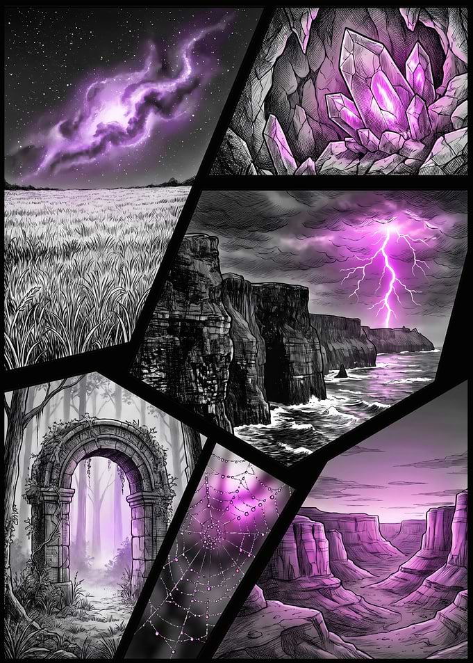 Mystical Purple Fantasy Landscape
